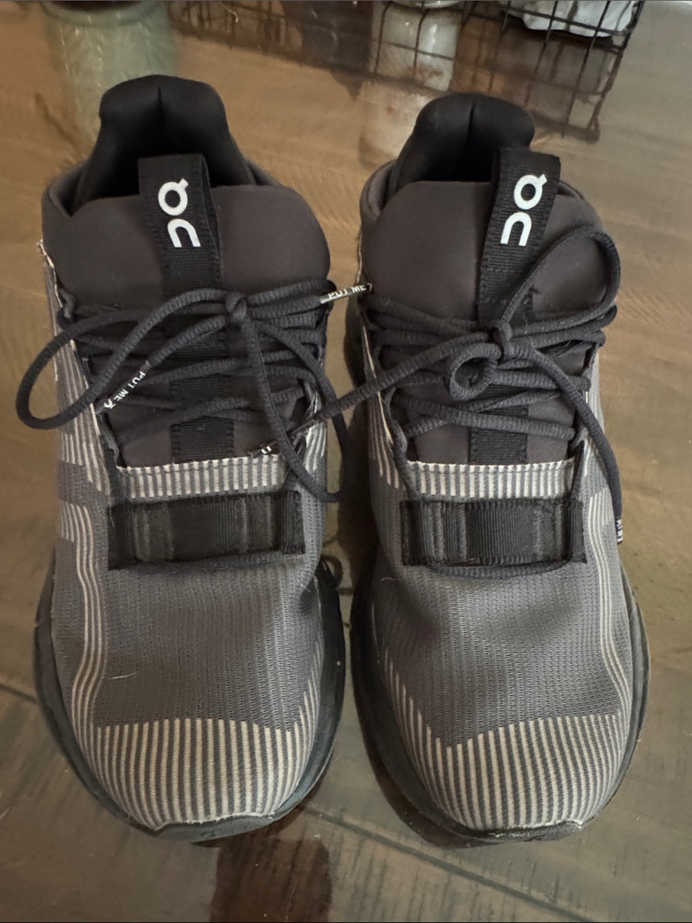 On Running Black and Gray Cloud Running Shoes